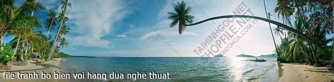 file tranh bo bien voi hang dua nghe thuat